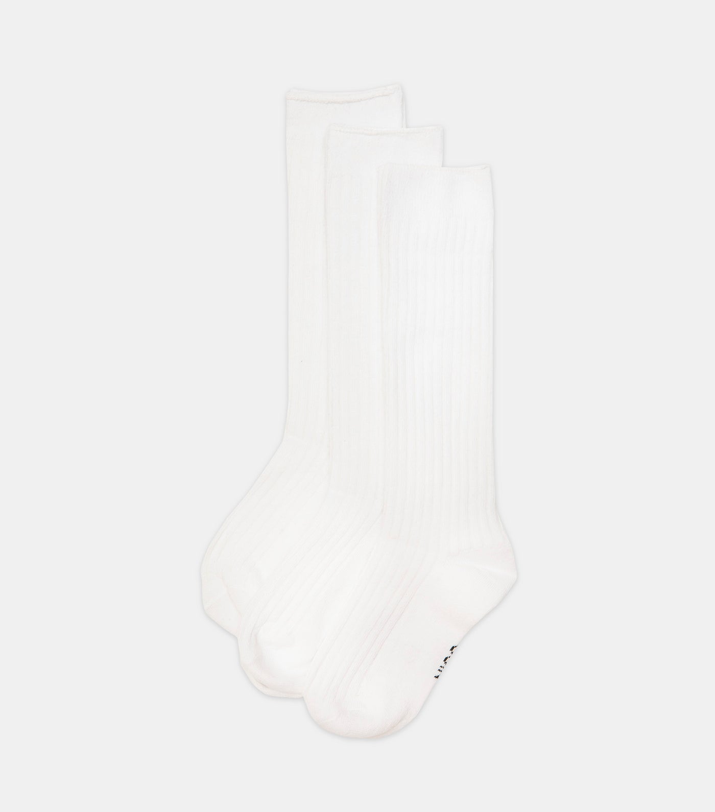 Recycled Cotton Long Socks - White 3 Pack