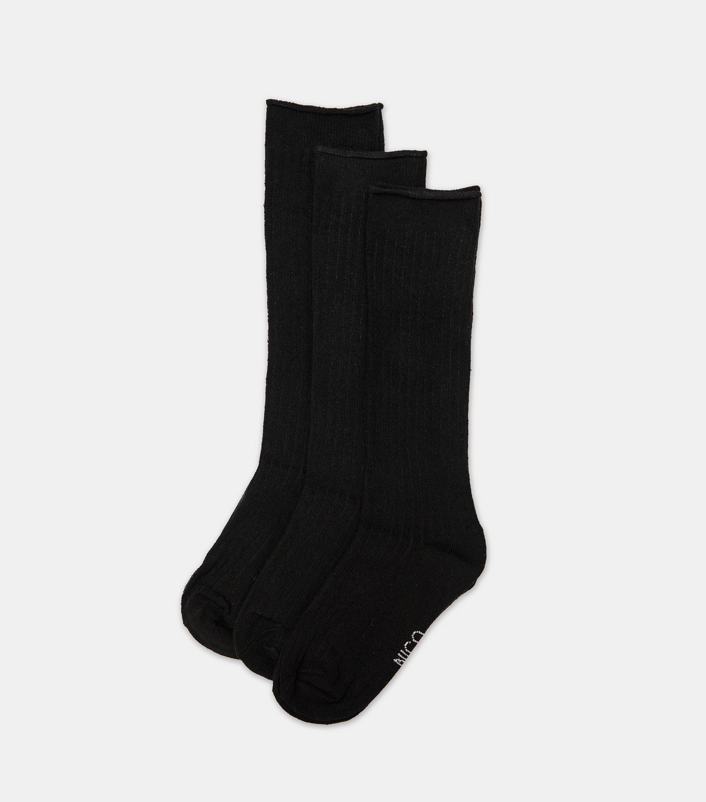 Recycled Cotton Long Socks - Black 3 Pack
