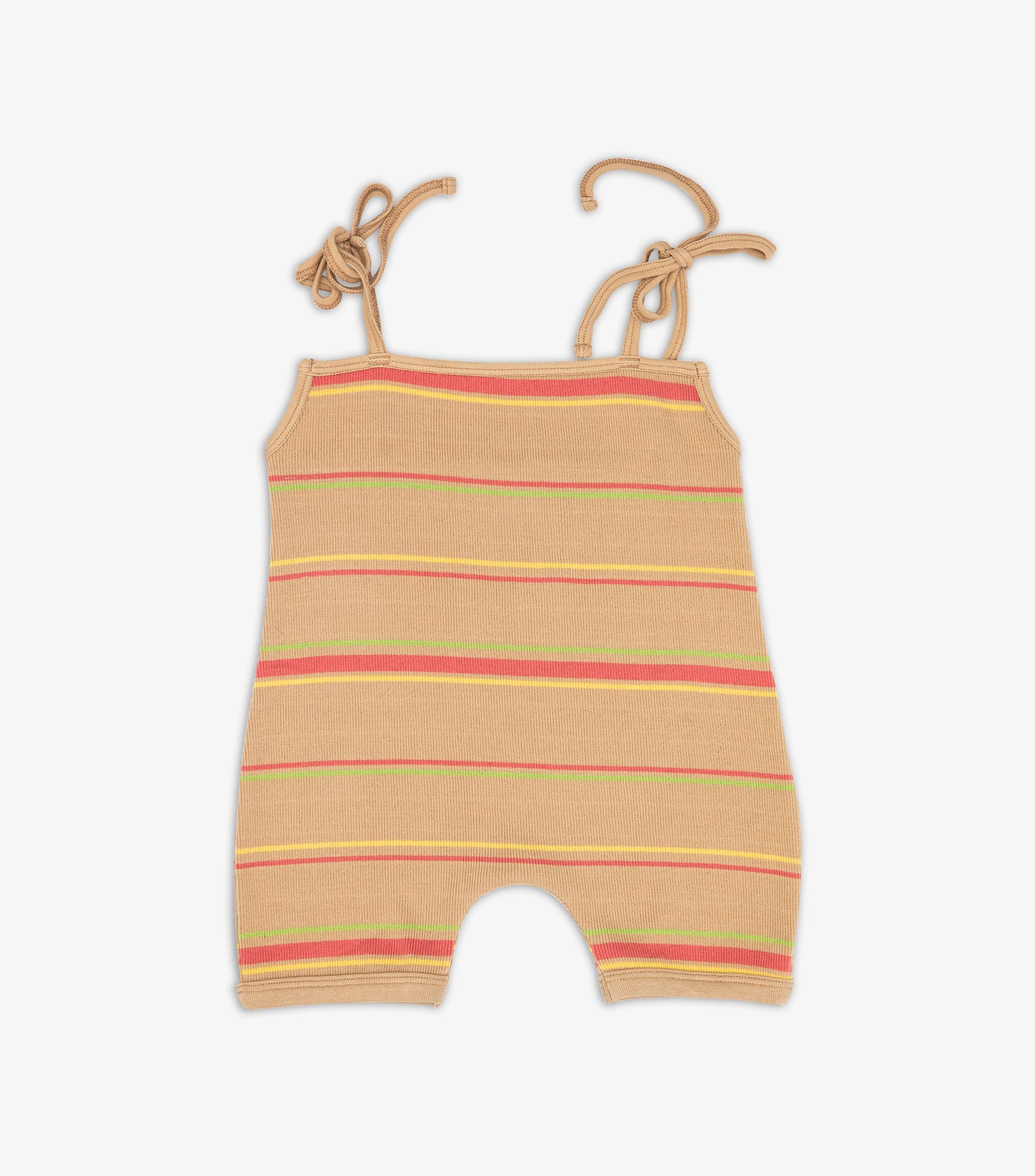 Last Chance Ribbed Baby Playsuit - Warm Sand Stripe