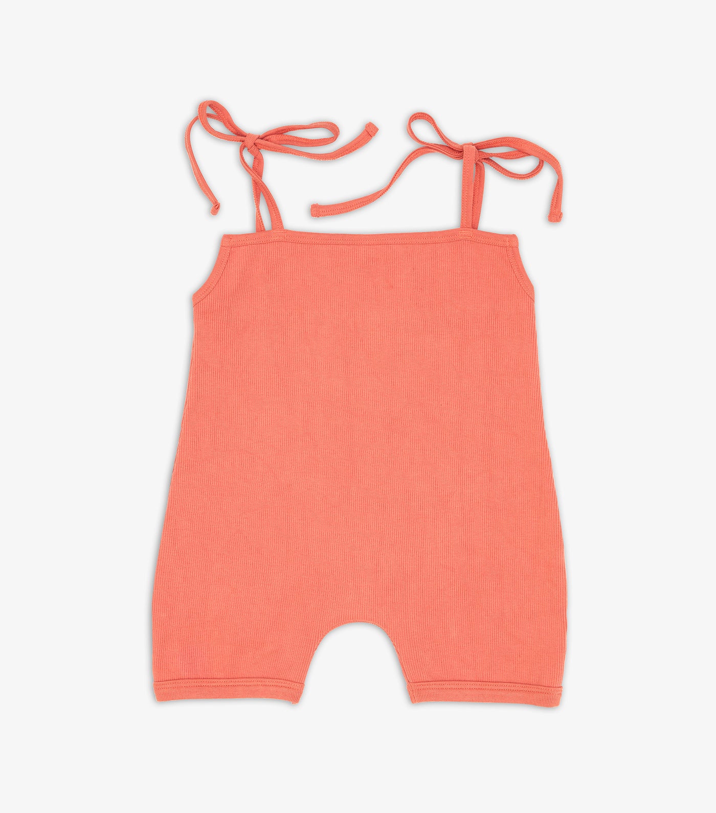 Last Chance Ribbed Baby Playsuit - Coral Pink