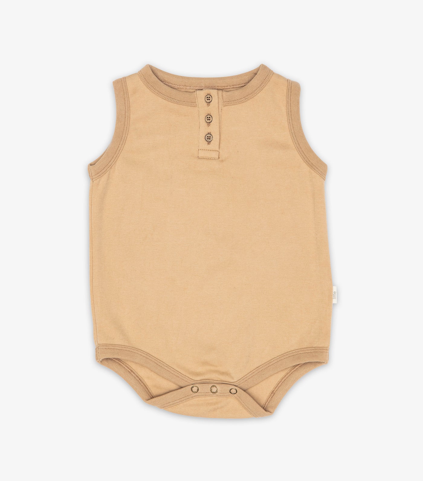Last Chance Baby Singlet Onesie With Buttons - Warm Sand