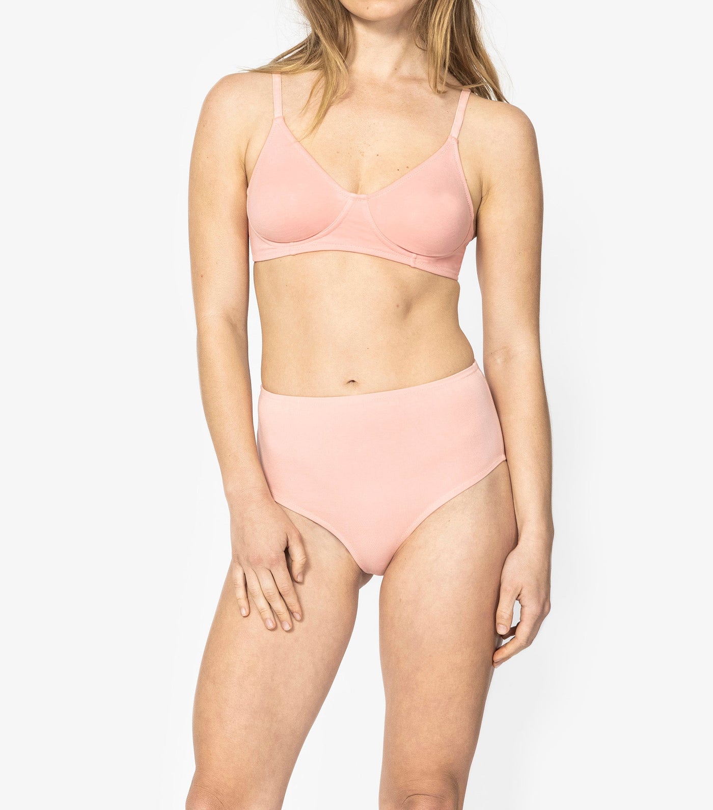 Bundle- Full Cup Wirefree Bra + Mid rise Brief + Crew Neck Tee