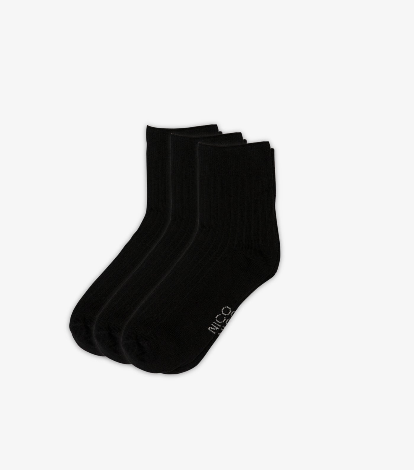 Recycled Cotton Quarter Socks - Black 3 Pack